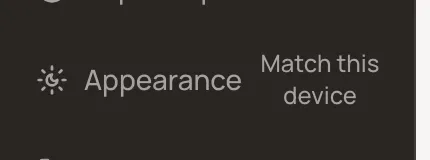 The sidebar footer with the Appearance row set to Dark. Sample shop. Made-up names and tickets.