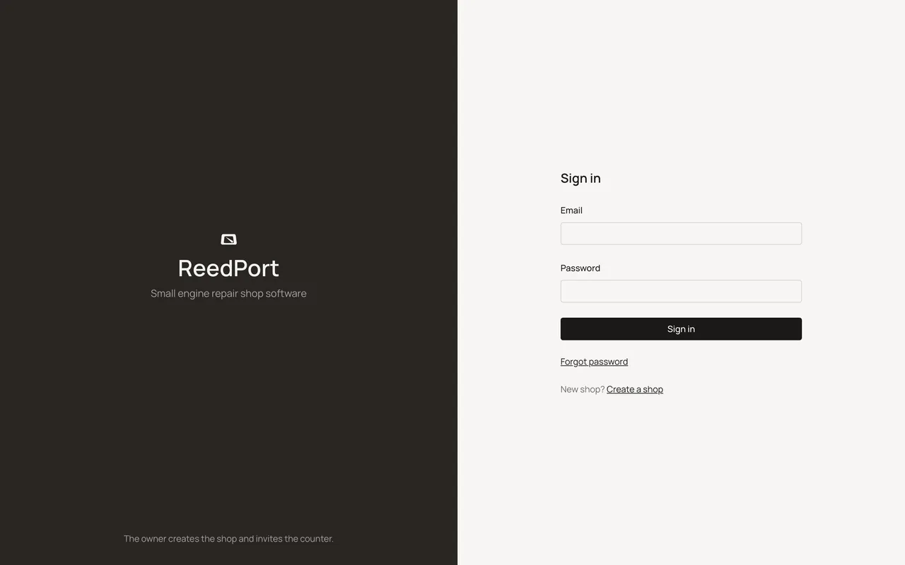 The Sign in form with email and password fields.